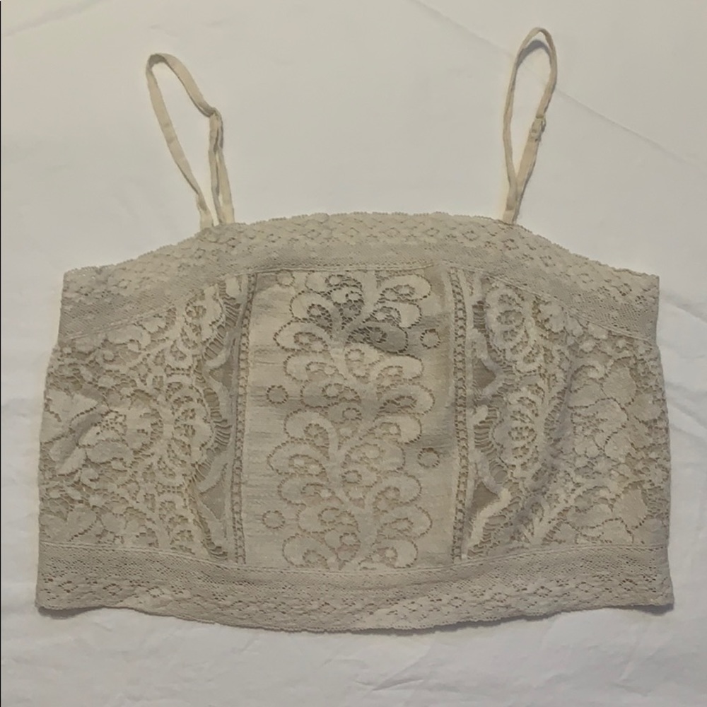 American Eagle Cream Color Cropped Tank